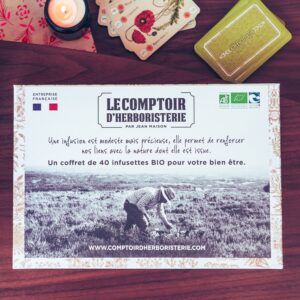 Boite rectangle imprimé le comptoir d'herboristerie 40 infusettes BIO